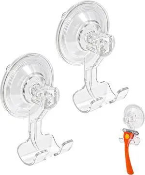 2 Pack Razor Holder Compatible with Billie, Shower Razor Holder for Wall, Powerful Suction Cup Shower Hooks, Damage-Free Wall Hooks, Removable, Easy to Install and Reuse, Clear 2 Pack Razor Holder Compatible with Billie, Shower Razor Holder for Wall, Powerful Suction Cup Shower Hooks, Damage-Free Wall Hooks, Removable, Easy to Install and Reuse, Clear