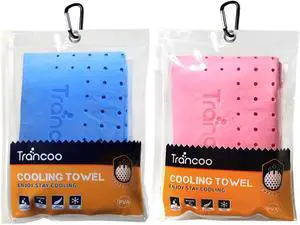 2 Packs PVA Cooling Towel(33"X7.85",Perforated Chill Towel, PVA Cooling Scarf,Sweat Rags for Workout, Neck Warp Sports Towel for Running, Hiking,Swimming Golf (Blue+Pink) 2 Packs PVA Cooling Towel(33"X7.85",Perforated Chill Towel, PVA Cooling Scarf,Sweat Rags for Workout, Neck Warp Sports Towel for Running, Hiking,Swimming Golf (Blue+Pink)