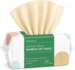 PoeticEHome Face Towels Disposable, Ultra Soft Clean Dry Wipes | Hypoallergenic & Biodegradable Cleansing Tissue Cloth for Sensitive Skin, Unscented & Unbleached, 100 Count PoeticEHome Face Towels Disposable, Ultra Soft Clean Dry Wipes | Hypoallergenic & Biodegradable Cleansing Tissue Cloth for Sensitive Skin, Unscented & Unbleached, 100 Count