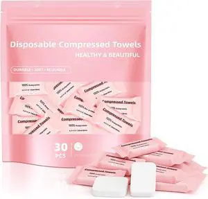 Disposable Compressed Face Towels, Ultra Soft Large Size Compressed Towel Tablets Portable Washcloth Reusable for Travel Camping Hiking Outdoor Sports Beauty Salon (30Pcs) Disposable Compressed Face Towels, Ultra Soft Large Size Compressed Towel Tablets Portable Washcloth Reusable for Travel Camping Hiking Outdoor Sports Beauty Salon (30Pcs)