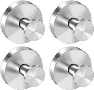 TACGEA Suction Cup Hooks for Shower, Removable Towel Hooks for Bathroom Window Glass, Powerful Vacuum Shower Hook for Towel, Robe, Loofah - 4 Pack, Sliver TACGEA Suction Cup Hooks for Shower, Removable Towel Hooks for Bathroom Window Glass, Powerful Vacuum Shower Hook for Towel, Robe, Loofah - 4 Pack, Sliver