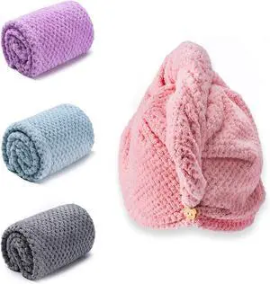 Amrules Hair Towel Wrap, 4 Packs Turbans for Wet Hair, 9.8" x 25.6" | Includes 4 Shades Dry Hair Towel, Headbands for Curly and Long Hair - Bathroom Must-Have for Ladies Amrules Hair Towel Wrap, 4 Packs Turbans for Wet Hair, 9.8" x 25.6" | Includes 4 Shades Dry Hair Towel, Headbands for Curly and Long Hair - Bathroom Must-Have for Ladies