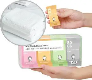 QUALIALL Premium Compressed Towels, Pure Cotton Portable Washcloth for Camping or Travel QUALIALL Premium Compressed Towels, Pure Cotton Portable Washcloth for Camping or Travel