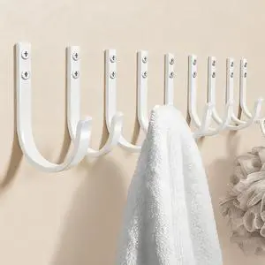 10-Pack 22LB Wall Hooks for Hanging Towel/Coat, White | Screw in Metal Hanger Wall Mount, for Outdoor, Closet, Door, Bathrooms, for Backpack, Robe 10-Pack 22LB Wall Hooks for Hanging Towel/Coat, White | Screw in Metal Hanger Wall Mount, for Outdoor, Closet, Door, Bathrooms, for Backpack, Robe