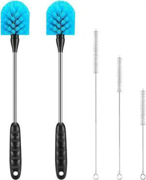 5 Pack Bottle Brush Set, 14" Stainless Steel Long Handle & 3 Straw Brushes | Flexible bottle & straw cleaner for sport water bottles, coffee mugs, cups, baby bottles; rust-proof, easy to clean 5 Pack Bottle Brush Set, 14" Stainless Steel Long Handle & 3 Straw Brushes | Flexible bottle & straw cleaner for sport water bottles, coffee mugs, cups, baby bottles; rust-proof, easy to clean