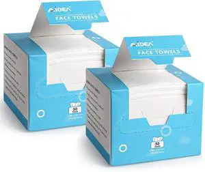 AIDEA Face Towels Disposable-100Ct (2 Box), Face Cloths for Sensitive Skin | Clean Facial Towelettes, Facial Cleansing Wipes for Makeup Removing, Nursing, Travel, Dry Wipes AIDEA Face Towels Disposable-100Ct (2 Box), Face Cloths for Sensitive Skin | Clean Facial Towelettes, Facial Cleansing Wipes for Makeup Removing, Nursing, Travel, Dry Wipes