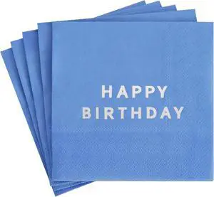 Vuzvuv 52 Pcs Happy Birthday Party Cocktail Napkins-Blue | 5" Folded 3 Ply Birthday Party Dinner Hand Napkin,Disposable Paper Napkins, for Boy Men Table Decor Birthday Decoration Vuzvuv 52 Pcs Happy Birthday Party Cocktail Napkins-Blue | 5" Folded 3 Ply Birthday Party Dinner Hand Napkin,Disposable Paper Napkins, for Boy Men Table Decor Birthday Decoration
