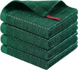 Homaxy 100% Cotton Terry Kitchen Dish Cloths, 4 Pack, Dark Green | Ultra Soft and Absorbent Dish Towels for Kitchen, Suitable for Drying and Washing Dishes Homaxy 100% Cotton Terry Kitchen Dish Cloths, 4 Pack, Dark Green | Ultra Soft and Absorbent Dish Towels for Kitchen, Suitable for Drying and Washing Dishes