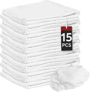 Nabob Wipers New Lint Free Cloth (15 Pack) - 100% Cotton Cleaning Rags Exact Cut - Premium White Rags for Cleaning House - White Rags for Dusting, Staining, Polishing, Painting 18"x18" Nabob Wipers New Lint Free Cloth (15 Pack) - 100% Cotton Cleaning Rags Exact Cut - Premium White Rags for Cleaning House - White Rags for Dusting, Staining, Polishing, Painting 18"x18"