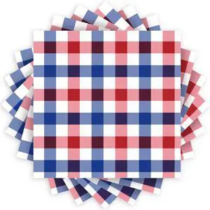 Quera 50 Pack 4th of July Paper Napkins Patriotic Blue White Checkerboard Paper Napkins 6.5'' X 6.5'' Cocktail Napkins Independence Day Disposable Beverage Napkins Home Kitchen Dinner Party Supplies Quera 50 Pack 4th of July Paper Napkins Patriotic Blue White Checkerboard Paper Napkins 6.5'' X 6.5'' Cocktail Napkins Independence Day Disposable Beverage Napkins Home Kitchen Dinner Party Supplies