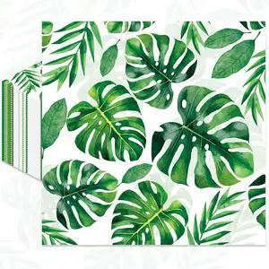 Pack of 50, Tropical Jungle Leaf Napkins, Green Monstera Palm Leaf Design Disposable Paper Napkins for Hawaiian Luau Party, Safari Birthday, Beach Wedding, Summer Party Supplies, 13x13 Inches Unfolded Pack of 50, Tropical Jungle Leaf Napkins, Green Monstera Palm Leaf Design Disposable Paper Napkins for Hawaiian Luau Party, Safari Birthday, Beach Wedding, Summer Party Supplies, 13x13 Inches Unfolded