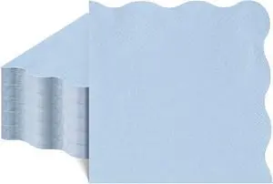 NatNarr 80 Pcs Light Blue Cocktail Napkins, 5 x 5 Inch Wavy Napkins | Light Blue Scalloped Dessert Beverage Napkin Disposable Party Napkin for Summer, Wedding, Bridal Baby Shower, Birthday NatNarr 80 Pcs Light Blue Cocktail Napkins, 5 x 5 Inch Wavy Napkins | Light Blue Scalloped Dessert Beverage Napkin Disposable Party Napkin for Summer, Wedding, Bridal Baby Shower, Birthday