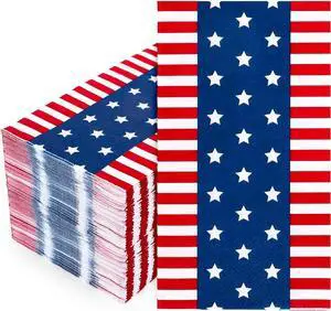 JarThenaAMCS 50 Pcs Patriotic Guest Napkins, Red Blue Star Stripe | Disposable Napkin, Dinner Hand Paper Towels, for Bathroom 250th Anniversary 4th of July Independence Day Party Table Supplies JarThenaAMCS 50 Pcs Patriotic Guest Napkins, Red Blue Star Stripe | Disposable Napkin, Dinner Hand Paper Towels, for Bathroom 250th Anniversary 4th of July Independence Day Party Table Supplies