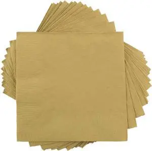 JAM PAPER Small Beverage Napkins - 5 x 5 - Gold - 50/Pack JAM PAPER Small Beverage Napkins - 5 x 5 - Gold - 50/Pack