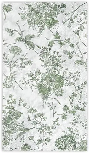 WRAPAHOLIC 25Pcs Green Floral Guest Napkins - Guest Disposable Hand Towels for Bathroom, Bridal and Baby Shower, Tea Party, Garden Party, Birthday Party - 4.3 x 7.9 In WRAPAHOLIC 25Pcs Green Floral Guest Napkins - Guest Disposable Hand Towels for Bathroom, Bridal and Baby Shower, Tea Party, Garden Party, Birthday Party - 4.3 x 7.9 In