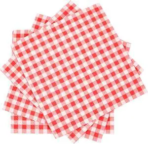 Gatherfun Cocktail Napkins 3-ply 80PCS Red and White Gingham disposable Paper Napkins Beverage napkins for Restaurant Bar Picnic Birthday Party Gatherfun Cocktail Napkins 3-ply 80PCS Red and White Gingham disposable Paper Napkins Beverage napkins for Restaurant Bar Picnic Birthday Party
