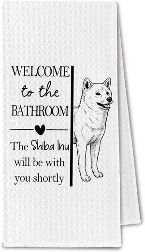 Shiba Inu Gifts Bathroom Hand Towels, Shiba Inu Dog Owner Lovers Gifts for Women, Funny Dog Decorative Hand Towel for Bathroom Kitchen Decor, 16x24 Inch Shiba Inu Gifts Bathroom Hand Towels, Shiba Inu Dog Owner Lovers Gifts for Women, Funny Dog Decorative Hand Towel for Bathroom Kitchen Decor, 16x24 Inch