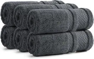 REDKISS Luxury Washcloths for Showering, 13x13 inch, 100% Cotton Premium Wash Cloths Set of 6, Super Soft and Highly Absorbent Face Towels for Bathroom, Spa, Gym and Hotel, Blue Gray REDKISS Luxury Washcloths for Showering, 13x13 inch, 100% Cotton Premium Wash Cloths Set of 6, Super Soft and Highly Absorbent Face Towels for Bathroom, Spa, Gym and Hotel, Blue Gray
