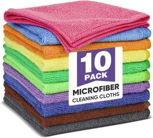 TEAWOO 10 Colors Microfiber Cleaning Cloths, 10 Pack Assorted Cleaning Rags | Microfiber Towels, Car Towels, Kitchen Towels, Bathroom Towels, Household Cleaning, 11.8"X11.8" TEAWOO 10 Colors Microfiber Cleaning Cloths, 10 Pack Assorted Cleaning Rags | Microfiber Towels, Car Towels, Kitchen Towels, Bathroom Towels, Household Cleaning, 11.8"X11.8"