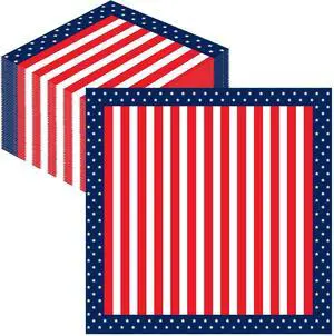 40 Count 4th of July Napkins, 12 x 12 Inch American Flag Paper Napkins Red White Blue Disposable Napkins for Independence Day Memorial Day Party Table Decorations 40 Count 4th of July Napkins, 12 x 12 Inch American Flag Paper Napkins Red White Blue Disposable Napkins for Independence Day Memorial Day Party Table Decorations