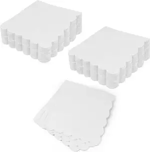 50 Pack Scallop Edged Cocktail Napkins - 5x5 Inches Disposable Napkins for Parties and Events (50, White) 50 Pack Scallop Edged Cocktail Napkins - 5x5 Inches Disposable Napkins for Parties and Events (50, White)