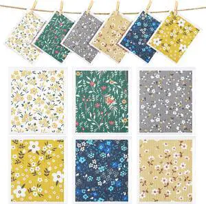 CHENGU 6 Pcs Swedish Kitchen Dish Towels Kitchen Cloth Absorbent Quick Drying Cloths Reusable Dishcloth Small Cleaning Rag for Counter(Flowers Leaves Patterns) CHENGU 6 Pcs Swedish Kitchen Dish Towels Kitchen Cloth Absorbent Quick Drying Cloths Reusable Dishcloth Small Cleaning Rag for Counter(Flowers Leaves Patterns)