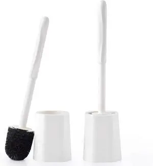 2 Pack Toilet Brush for Bathroom, Toilet Brush and Holder Set, Toilet Bowl Brush with Long Handle for Drip-Proof Deep Cleaning with Hidden Scrubber Brush White 2 Pack Toilet Brush for Bathroom, Toilet Brush and Holder Set, Toilet Bowl Brush with Long Handle for Drip-Proof Deep Cleaning with Hidden Scrubber Brush White