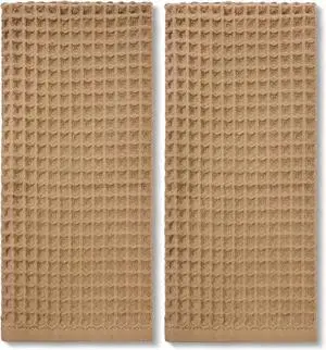 Waffle Bathroom Hand Towels 2-Piece (Tan) Cotton, Soft, Lightweight | Lint Free, 13 x 29 Waffle Bathroom Hand Towels 2-Piece (Tan) Cotton, Soft, Lightweight | Lint Free, 13 x 29