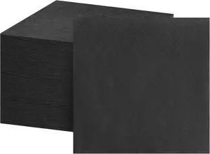 FLOWERCAT 100-Count 2-Ply Black Cocktail Napkins - Black Beverage Napkins Disposable Premium Quality - 5 x 5" and unfold 10" x 10" Paper Napkins for Bar,Weddings,Birthday,Halloween FLOWERCAT 100-Count 2-Ply Black Cocktail Napkins - Black Beverage Napkins Disposable Premium Quality - 5 x 5" and unfold 10" x 10" Paper Napkins for Bar,Weddings,Birthday,Halloween