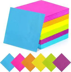 Colorful Cocktail Napkins, 120 Pcs, 2-Ply Disposable Napkins | 5x5 inch Folded, Soft & Absorbent, 6 Bright Colors, Ideal for Birthday Party, Cocktail Bar & Dessert Table Colorful Cocktail Napkins, 120 Pcs, 2-Ply Disposable Napkins | 5x5 inch Folded, Soft & Absorbent, 6 Bright Colors, Ideal for Birthday Party, Cocktail Bar & Dessert Table