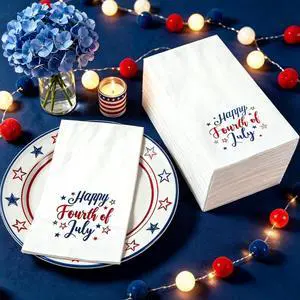 JarThenaAMCS 50Pcs Patriotic Guest Napkins Disposable Paper Napkins Red Blue Happy Fourth of July Dinner Hand Towel for Independence Day 250th Anniversary Memorial Day Bathroom Supplies JarThenaAMCS 50Pcs Patriotic Guest Napkins Disposable Paper Napkins Red Blue Happy Fourth of July Dinner Hand Towel for Independence Day 250th Anniversary Memorial Day Bathroom Supplies