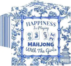 Quera Mahjong Napkins Cocktail Gifts for Party Supplies | 50 Pcs Disposable Paper Mah Jongg Accessories Chinoiserie Napkin for Game Night,Mahjong Gatherings, Blue Tile Beverage Napkin Quera Mahjong Napkins Cocktail Gifts for Party Supplies | 50 Pcs Disposable Paper Mah Jongg Accessories Chinoiserie Napkin for Game Night,Mahjong Gatherings, Blue Tile Beverage Napkin