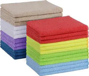 HOMEXCEL Microfiber Cleaning Cloth, 24 Pack Cleaning Rags for House 12"X11" | High Absorbent, Lint Free Microfiber Towels for Cars Kitchen House & Window, Reusable Cleaning Towel, Multicolor HOMEXCEL Microfiber Cleaning Cloth, 24 Pack Cleaning Rags for House 12"X11" | High Absorbent, Lint Free Microfiber Towels for Cars Kitchen House & Window, Reusable Cleaning Towel, Multicolor