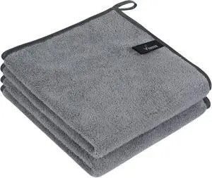 VIVOTE Hand Towels with Hanging Loop Microfiber Kitchen Hand Towels Grey | 40x40cm 2 Pieces Super Soft & Absorbent Material Quick Dry Durable, Suitable for Bathroom VIVOTE Hand Towels with Hanging Loop Microfiber Kitchen Hand Towels Grey | 40x40cm 2 Pieces Super Soft & Absorbent Material Quick Dry Durable, Suitable for Bathroom