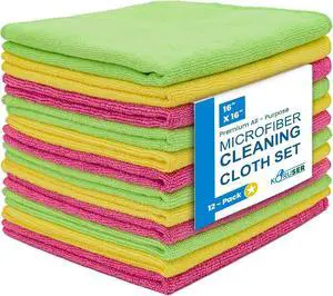 Microfiber Cleaning Cloths - Reusable and Washable - Multi Purpose Indoor/Outdoor Cleaning/Dusting/Polishing on Kitchen/Bathroom/Auto Surfaces (12 Pack/High Grammage) Microfiber Cleaning Cloths - Reusable and Washable - Multi Purpose Indoor/Outdoor Cleaning/Dusting/Polishing on Kitchen/Bathroom/Auto Surfaces (12 Pack/High Grammage)