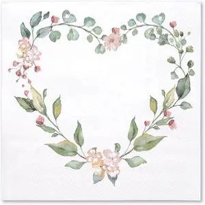 WRAPAHOLIC 50Pcs Floral Wedding Napkins - 3 Ply Floral Botanical Heart Wedding Disposable Paper Luncheon Napkin for Engagement, Bridal Shower, Tableware Party Supplies - 6.5 x 6.5 In WRAPAHOLIC 50Pcs Floral Wedding Napkins - 3 Ply Floral Botanical Heart Wedding Disposable Paper Luncheon Napkin for Engagement, Bridal Shower, Tableware Party Supplies - 6.5 x 6.5 In