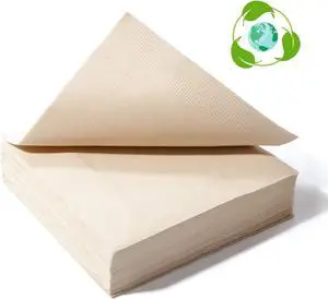 Recycled Post Consumer Napkins, Compostable Unbleached Eco Lunch Napkins, 50 PCS Disposable Dinner Napkin Recycled Post Consumer Napkins, Compostable Unbleached Eco Lunch Napkins, 50 PCS Disposable Dinner Napkin