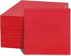 FLOWERCAT 100-Count 2-Ply Red Beverage& Cocktail Napkins - Napkins Disposable Premium Quality - 5" x 5" Red Paper Napkins for Birthday Party & 4th of July,Bar,Weddings FLOWERCAT 100-Count 2-Ply Red Beverage& Cocktail Napkins - Napkins Disposable Premium Quality - 5" x 5" Red Paper Napkins for Birthday Party & 4th of July,Bar,Weddings