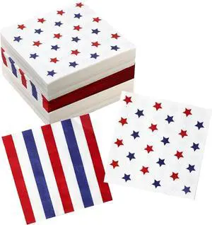 4th of July Napkins - 50 PK - 3 ply Fourth of July Cocktail Napkins July 4 Decorations Décor Patriotic American Flag Birthday Party Favors Independence Day 4th of July Napkins - 50 PK - 3 ply Fourth of July Cocktail Napkins July 4 Decorations Décor Patriotic American Flag Birthday Party Favors Independence Day