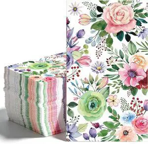 50Pcs Disposable Floral Paper Napkins Decorative Bathroom Guest Napkins Watercolor Flower Hand Towels Dinner Party Napkins for Wedding Birthday Baby Shower Table Decor 50Pcs Disposable Floral Paper Napkins Decorative Bathroom Guest Napkins Watercolor Flower Hand Towels Dinner Party Napkins for Wedding Birthday Baby Shower Table Decor