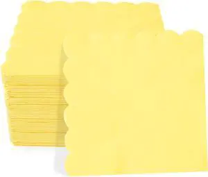 100 Pieces 2-ply Light Yellow Napkin Disposable Scalloped Cocktail Napkins Beverage Napkins Dessert Napkins Paper Napkins for Dinner Wedding Birthday Party Bridal Anniversary Reception Event (Yellow) 100 Pieces 2-ply Light Yellow Napkin Disposable Scalloped Cocktail Napkins Beverage Napkins Dessert Napkins Paper Napkins for Dinner Wedding Birthday Party Bridal Anniversary Reception Event (Yellow)