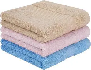 100% Cotton Wash Cloths, 13 x 13 inch, 3 Pack, Multicolor | Highly Absorbent, Soft Feel Fingertip Towels, Machine Washable, For Bathroom, Gym, Hotel, Spa and Kitchen 100% Cotton Wash Cloths, 13 x 13 inch, 3 Pack, Multicolor | Highly Absorbent, Soft Feel Fingertip Towels, Machine Washable, For Bathroom, Gym, Hotel, Spa and Kitchen