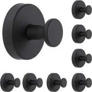Suction Cup Hooks for Shower, 8 Pack Removable Hooks for Bathroom Walls & Glass Door Robes, Loofahs, Towel Hook for Hanging, Black Suction Cup Hooks for Shower, 8 Pack Removable Hooks for Bathroom Walls & Glass Door Robes, Loofahs, Towel Hook for Hanging, Black