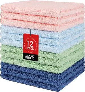 HOMEXCEL Washcloths 12PK, Ultra Soft&Highly Absorbent Face Towels, 12X12 in | Multi-Purpose Towels, Microfiber Wash Cloths for Bathroom, Hotel, Spa, Gym, and Kitchen, Machine Washable, Multicolor HOMEXCEL Washcloths 12PK, Ultra Soft&Highly Absorbent Face Towels, 12X12 in | Multi-Purpose Towels, Microfiber Wash Cloths for Bathroom, Hotel, Spa, Gym, and Kitchen, Machine Washable, Multicolor