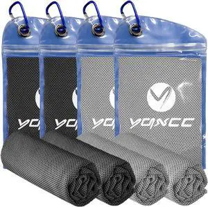 YQXCC 4 Pack Cooling Towels 40"x12", Cold Cool for Neck & Face | Cooling Neck Wraps, Soft Breathable Microfiber Chilly Towels, Ideal for Gym, Yoga, Golf, Running, Camping & Hot Weather YQXCC 4 Pack Cooling Towels 40"x12", Cold Cool for Neck & Face | Cooling Neck Wraps, Soft Breathable Microfiber Chilly Towels, Ideal for Gym, Yoga, Golf, Running, Camping & Hot Weather
