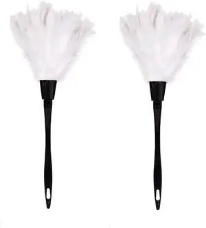 Turkey Feather Dusters for Cleaning Home Blinds Kitchen car Office, Eco-Friendly Reusable 2 pcs White Turkey Feather Dusters for Cleaning Home Blinds Kitchen car Office, Eco-Friendly Reusable 2 pcs White