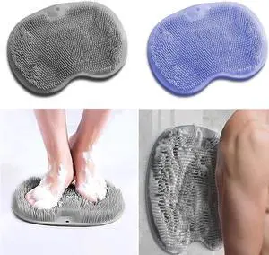 2 Pack Shower Back & Foot Scrubber, Wall Mounted Back Scrubber Silicone Bath Massage Cushion Brush with Suction Cups, Bathroom Wash Mat Exfoliating Dead Skin Brush (L-Blue Grey) 2 Pack Shower Back & Foot Scrubber, Wall Mounted Back Scrubber Silicone Bath Massage Cushion Brush with Suction Cups, Bathroom Wash Mat Exfoliating Dead Skin Brush (L-Blue Grey)