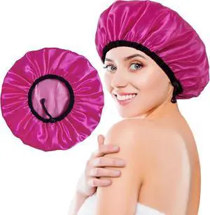 Satin Silk Shower Cap for Women, Shower Caps Reusable Waterproof Satin Silk Shower Cap for Women, Shower Caps Reusable Waterproof
