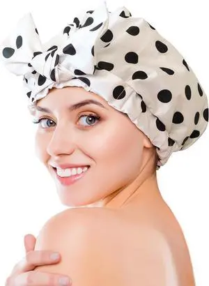 vidsel Luxury Cute Shower Caps for Women Reusable Waterproof, Bow Bath Cap vidsel Luxury Cute Shower Caps for Women Reusable Waterproof, Bow Bath Cap