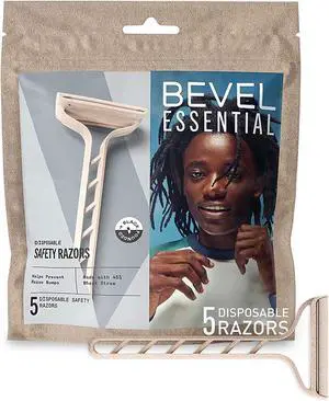 Bevel Essentials Disposable Safety Razors for Men, Double Edge Steel Bevel Essentials Disposable Safety Razors for Men, Double Edge Steel